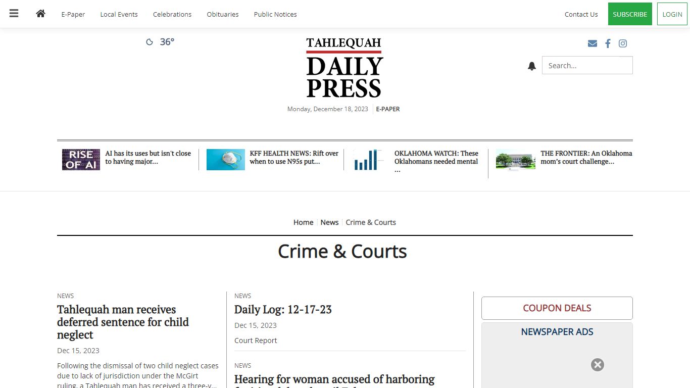 Crime & Courts | tahlequahdailypress.com